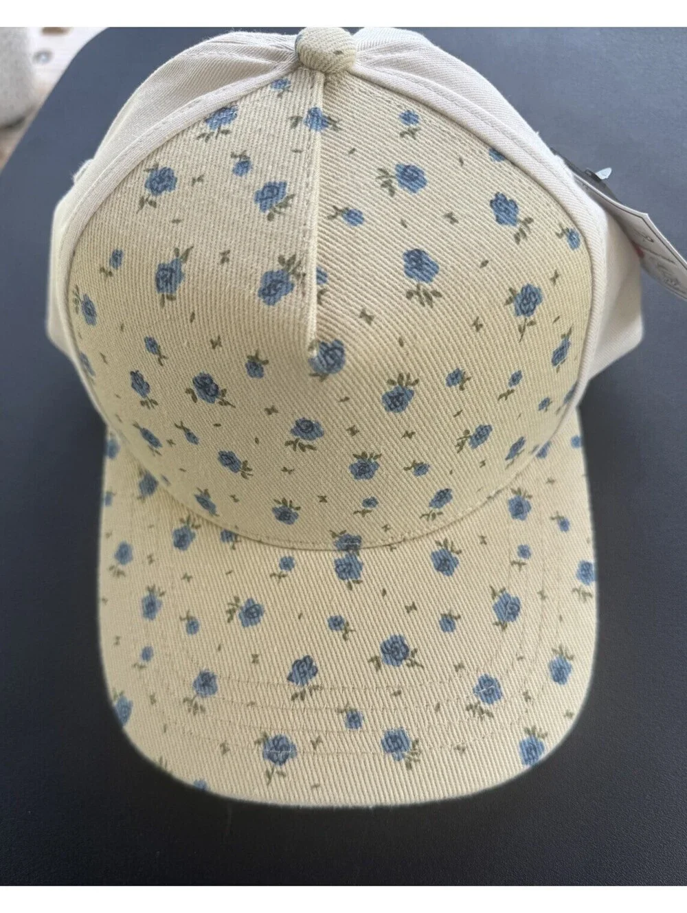 C.C Exclusives Floral Ponytail Hat Blue Rose Criss Cross Baseball Cap NWT